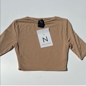 Naked Wardrobe Tan Crop Top